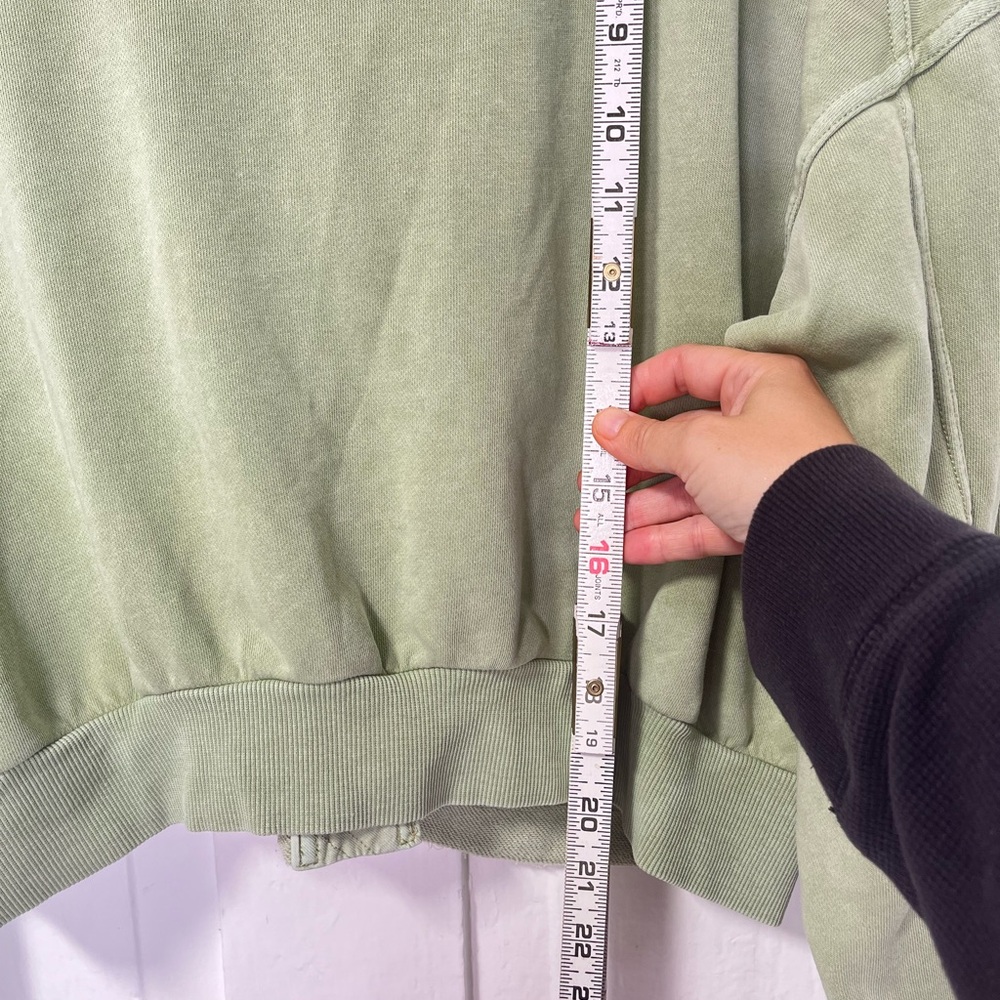 Daily Practice By Anthropologie Green cropped relaxed fit snap front shacket L - Picture 7 of 9